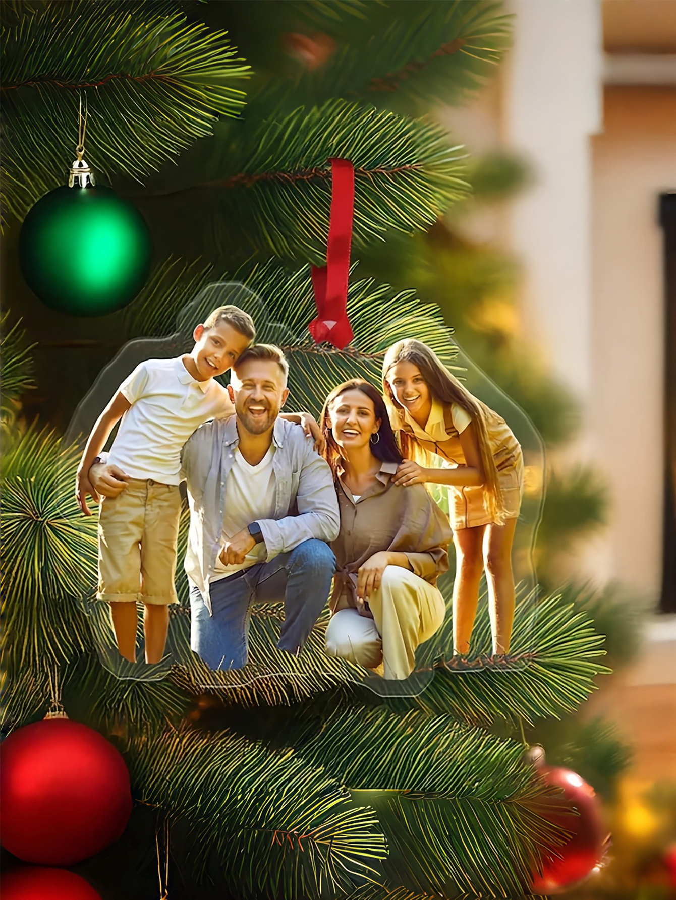 Personalized Christmas Photo Ornaments for Families, Couples, and Pets